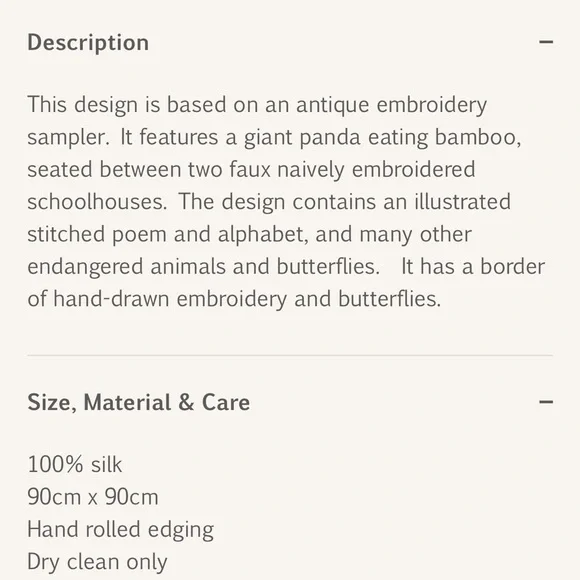 Sabina Savage Butterfly Panda silk scarf - Picture 6 of 7